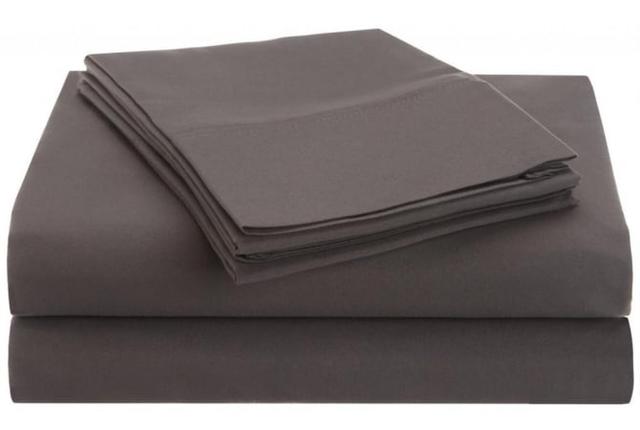 Microfiber Twin XL Sheet Set Solid  Silver