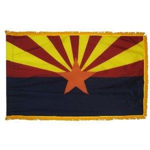 140290 3 ft. x 5 ft. Indoor and Parade Colonial Nyl-Glo Arizona Flag with Fringe