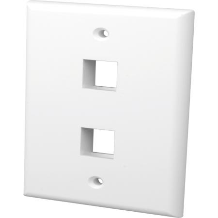 Vanco International- Inc  Vanco 2 Port Keystone Wallplate White
