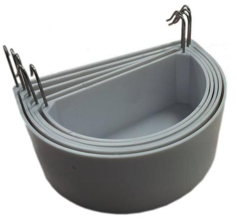 Set Of 5 Coop White Plastic Cups With Hooks For Seed And Water
