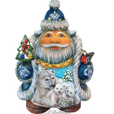 GDeBrekht  Illustrated Santa With Polar Bear And Cubs