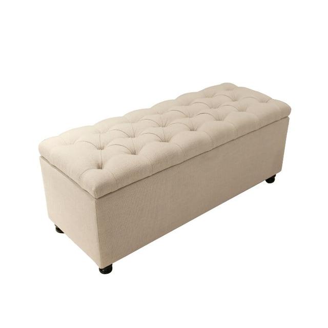 Park Ave Tufted Lift-Top Storage Trunk - Desert Sand Linen