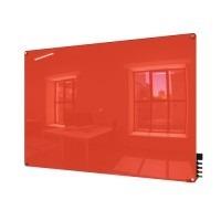 4 x 5 ft. Harmony Magnetic Radius Corners Glassboard with 4 Rare Earth Magnets, 4 Markers & Eraser - Peach