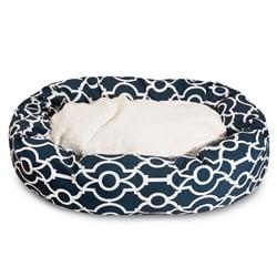 Majestic Pet 78899554302 32 in. Athens Navy Sherpa Bagel Bed