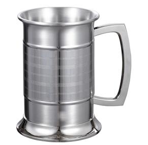 Metric Glass Bottom 16 oz Stainless Steel Beer Mug