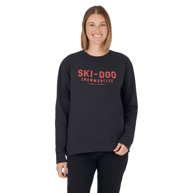 Ski-Doo Women's Vintage Crew Sweatshirt / L / Black / Snowmobile Gear