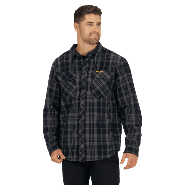 Ski-Doo Men's Plaid Bonded Overshirt / 2XL / Black / Snowmobile Gear