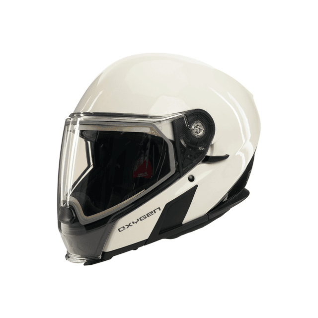 Ski-Doo Oxygen Flow Heated Helmet with Electric Visor (DOT) / 2XL / White / Snowmobile Helmet