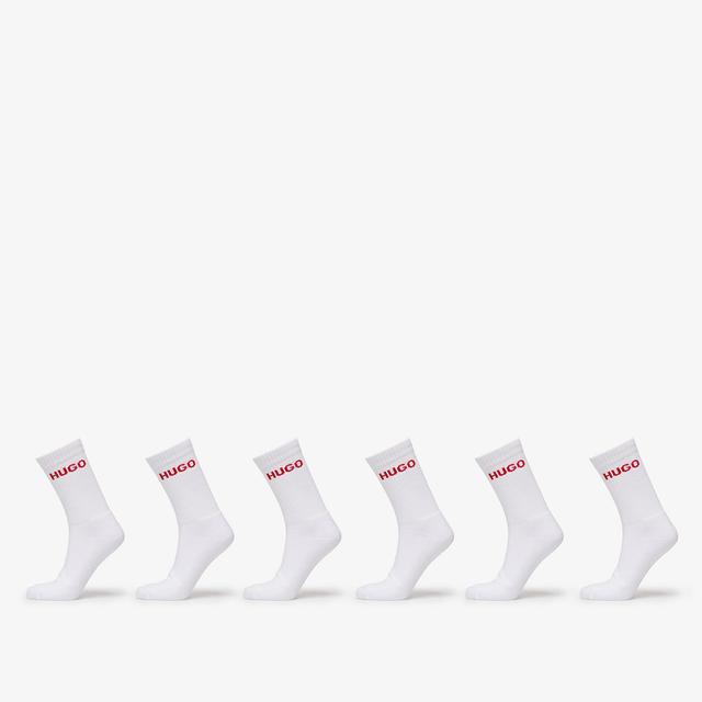 Hugo Boss Rib Logo Sock 6-Pack White 43-46