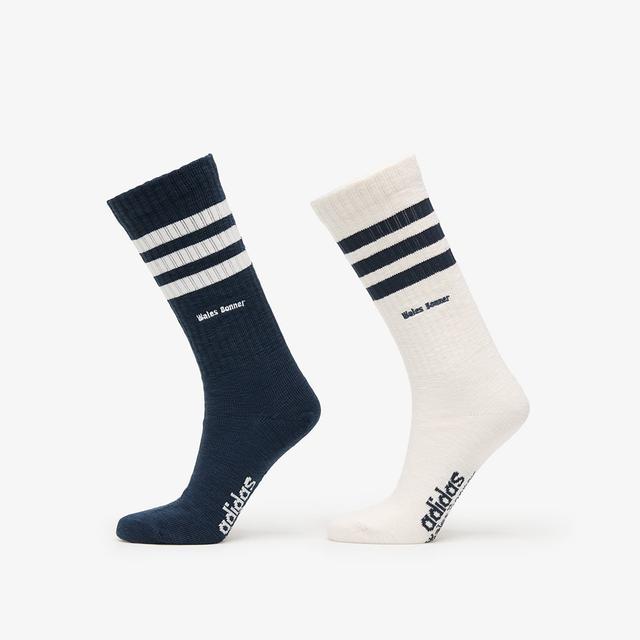 adidas x Wales Bonner 3 Stripe Socks 2-Pack Blue/ Night Navy/ Chalk White M