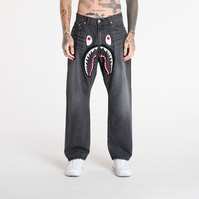 Jeans A BATHING APE Shark Loose Fit 13 Oz Denim Pants UNISEX Black XL
