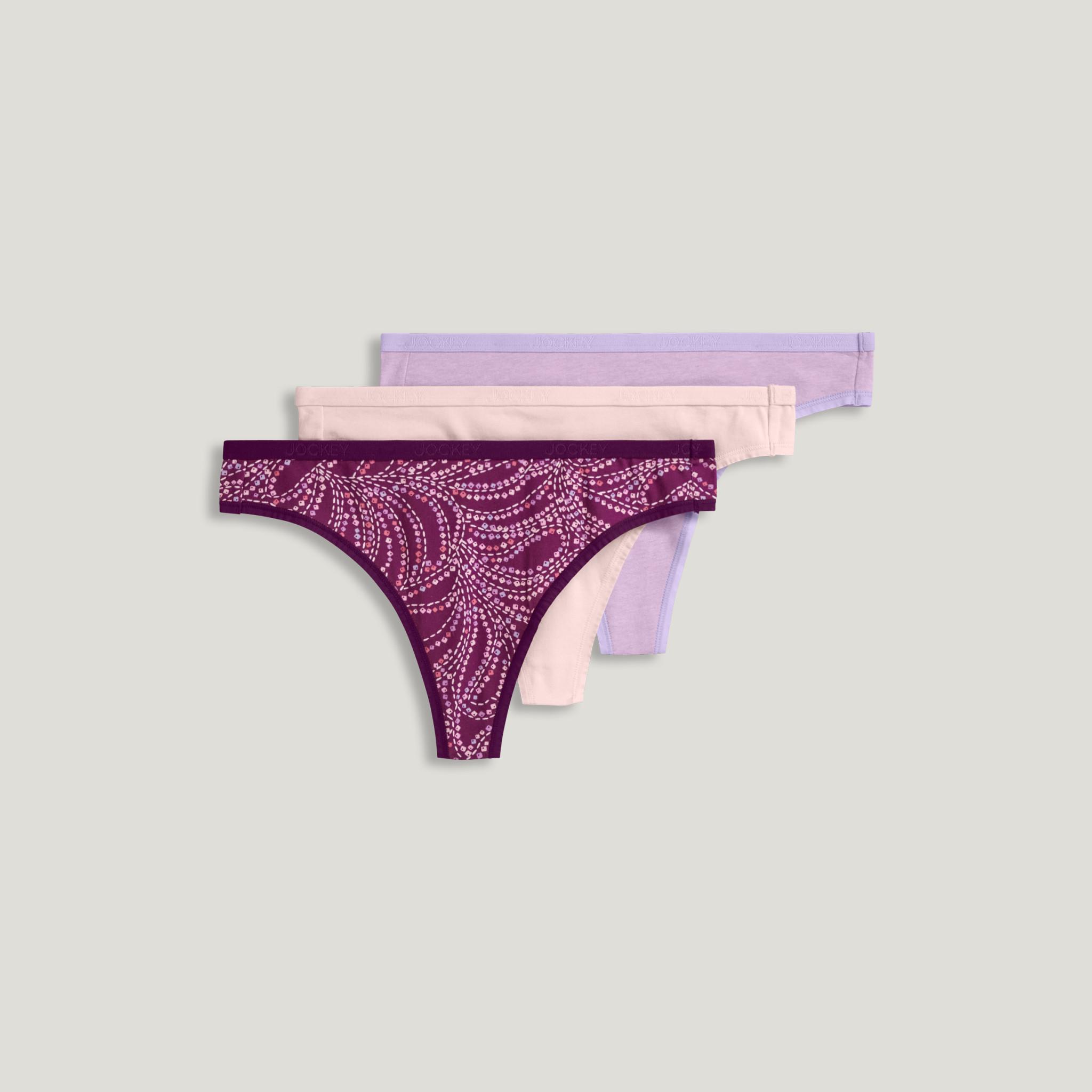 Jockey® Organic Cotton Stretch Logo Thong - 3 Pack