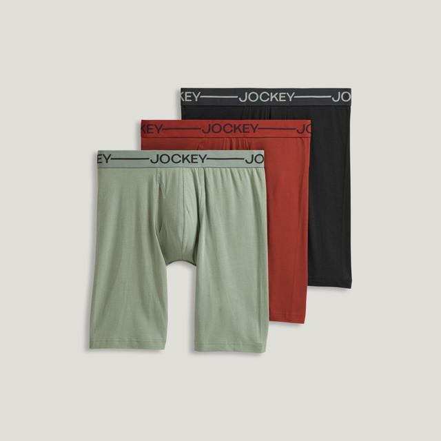 Jockey® Organic Cotton Stretch 9.5" Long Leg Boxer Brief - 3 Pack