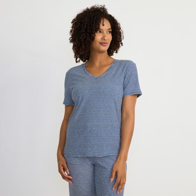 Jockey® Organic Cotton Stretch Short Sleeve V-Neck Top