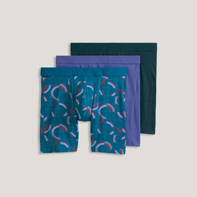 Jockey® Chafe Proof Pouch Cotton Stretch 8.5" Long Leg Boxer Brief - 3 Pack