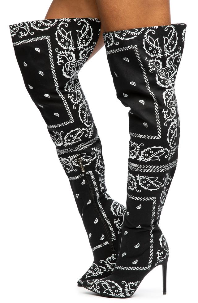 Women Spring High Heel Thigh High Boots Black Boots 6.5 Black