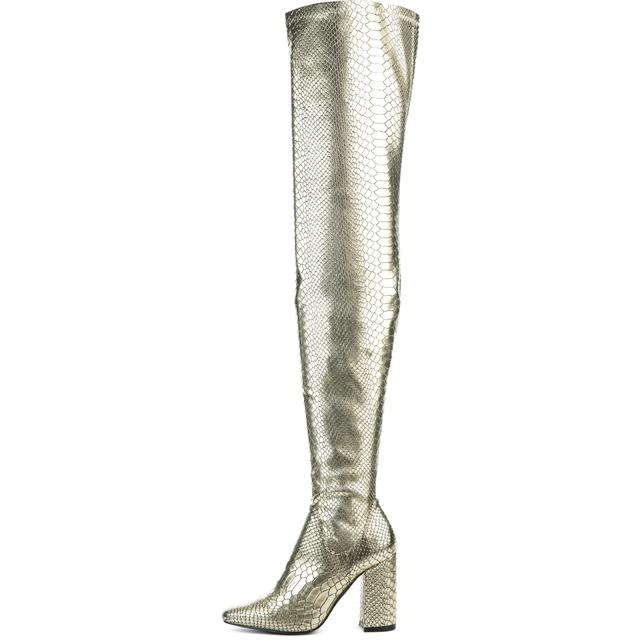 Women Cape Robbin Betisa-49 Gold Boot Gold Boots 6 Gold