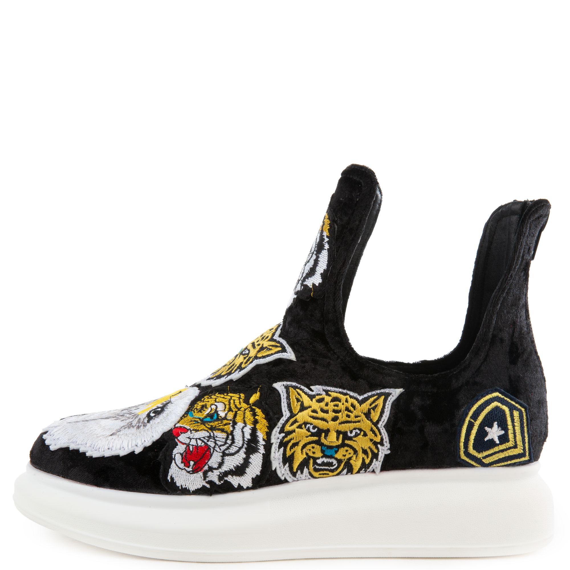 Women Odela PTC Black Velvet Sneaker BLACK Sneakers 7 BLACK