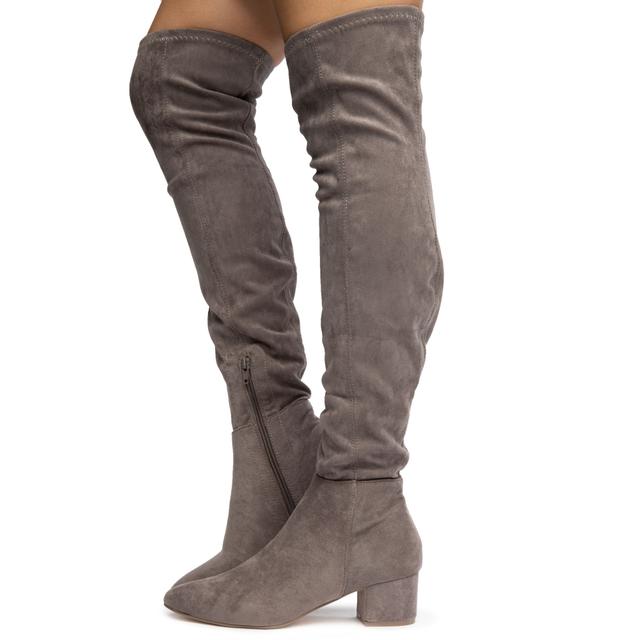 Women Wynter-1 Over the Knee Boots Grey Suede Boots 6.5 Grey Suede