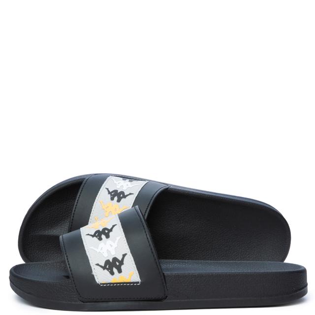 Men 222 Banda Adam 18 Slides Black-Grey Lt-Yellow Sandals 10 Black-Grey Lt-Yellow