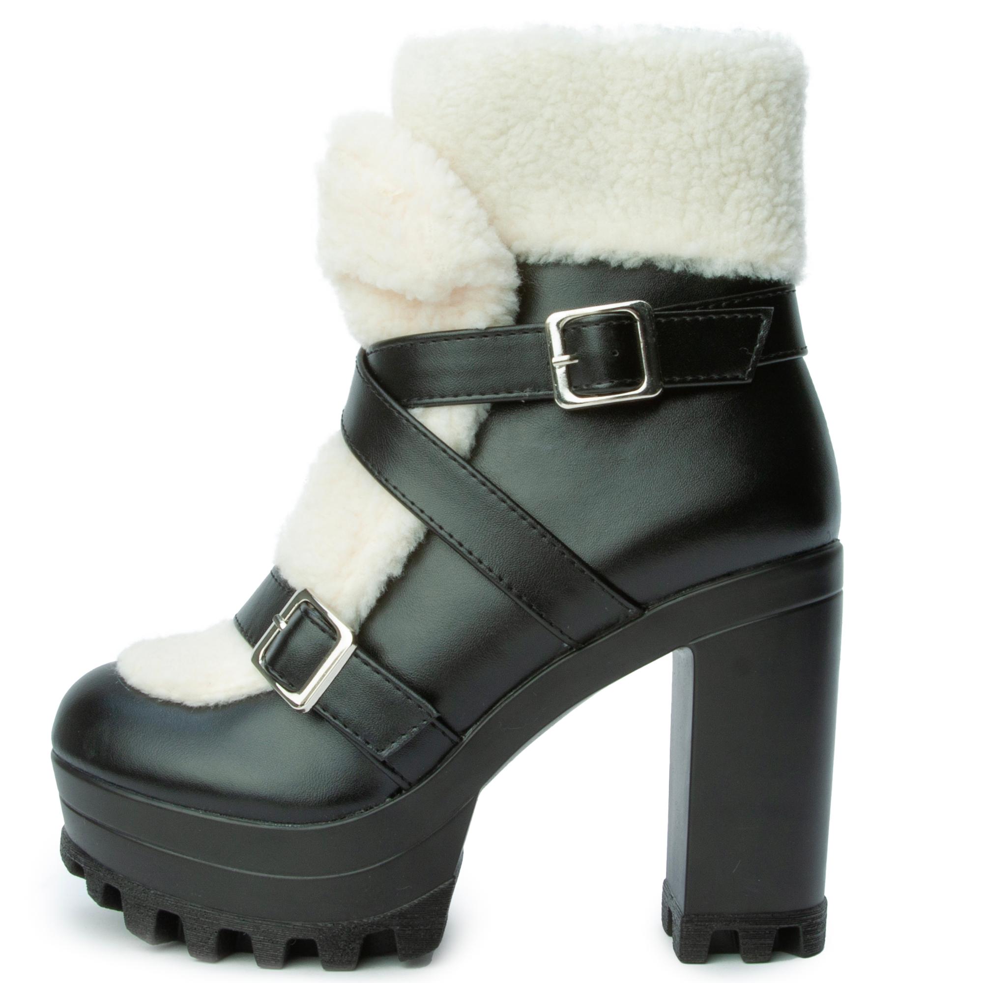 Women Roanna Platform Ankle Boot Black Boots 5 Black