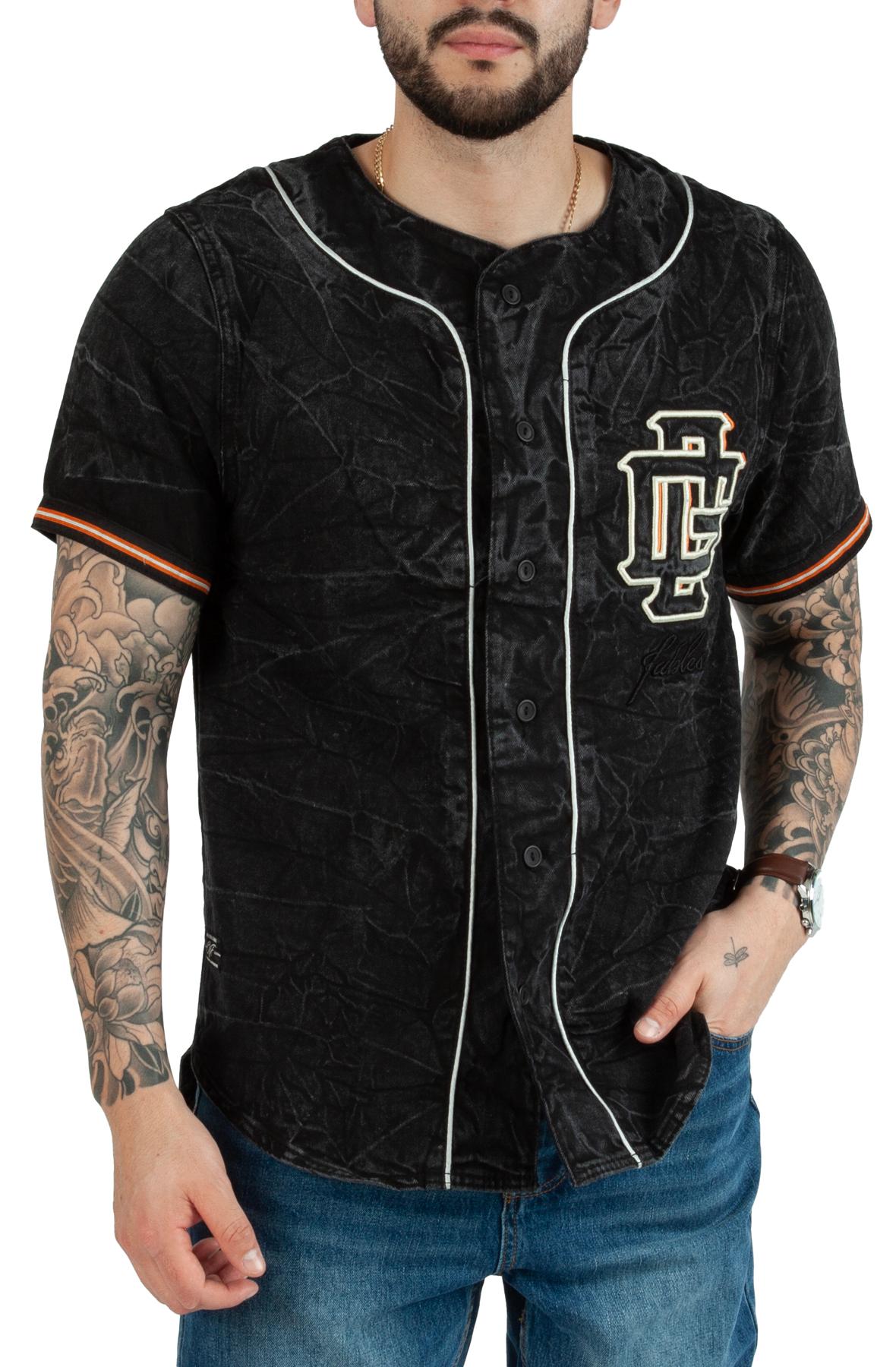 Men OG Denim Baseball Jersey Washed Black Jerseys XL Washed Black
