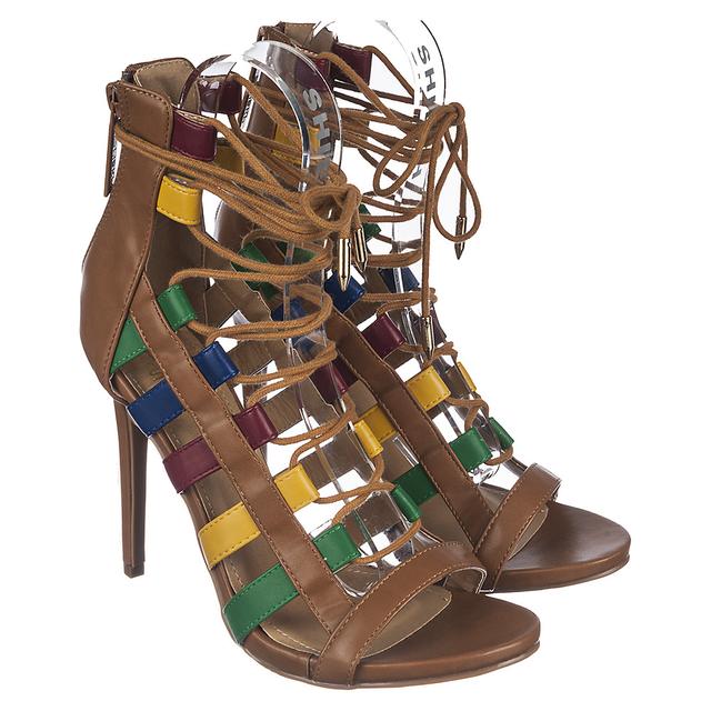 Women Free Bird Strappy High Heels Tan High Heels 7 Tan