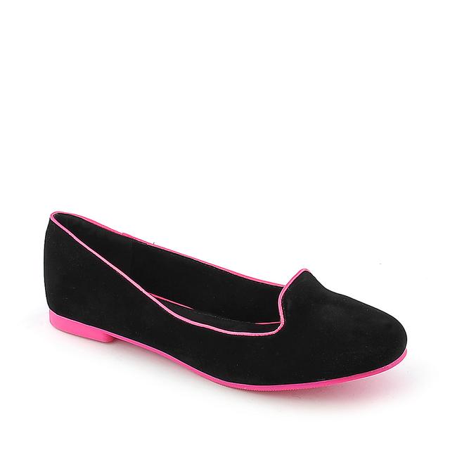 Women Mindy-AS Casual Flat Shoe Black Velvet/Neon Fuchsia Shoes 5.5 Black Velvet/Neon Fuchsia