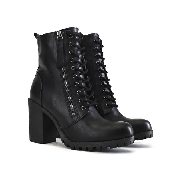 Women Low-Heel Lace-Up Boot Malia-S Black Boots 8 Black