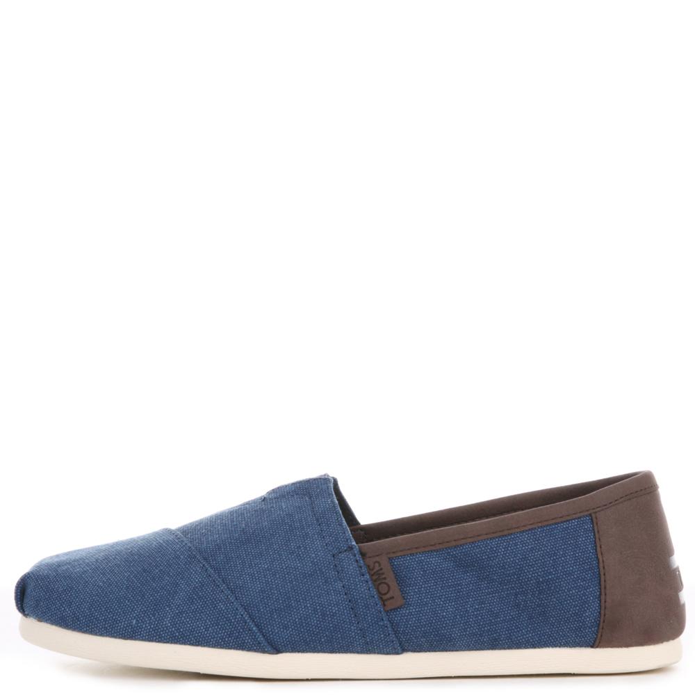 Men Toms for Men: Navy Washed Canvas/Trim Classic Navy Flats 13 Navy