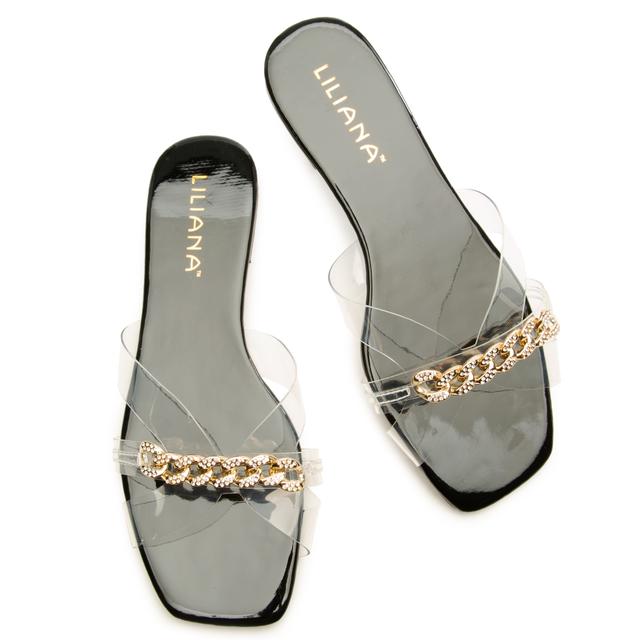 Women Mira-12 Clear Sandals Black Sandals 5.5 Black