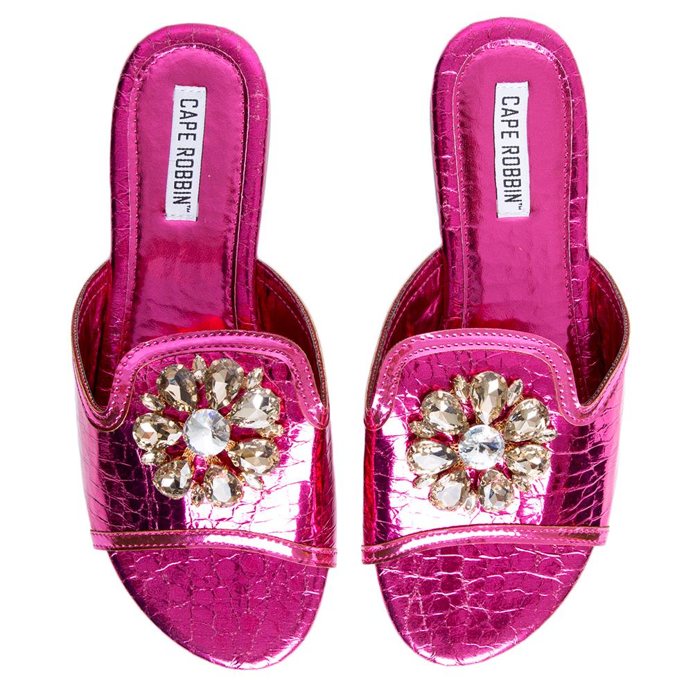 Women Cape Robbin Leela-10 Fuchsia Sandal Fuchsia Sandals 8.5 Fuchsia