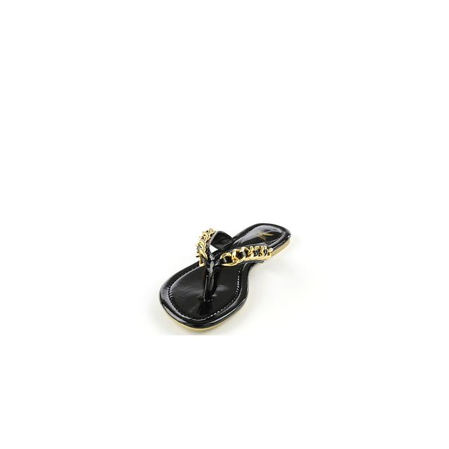Women Maui-02 Chain Thong Sandal Black/Gold Sandals 6 Black/Gold
