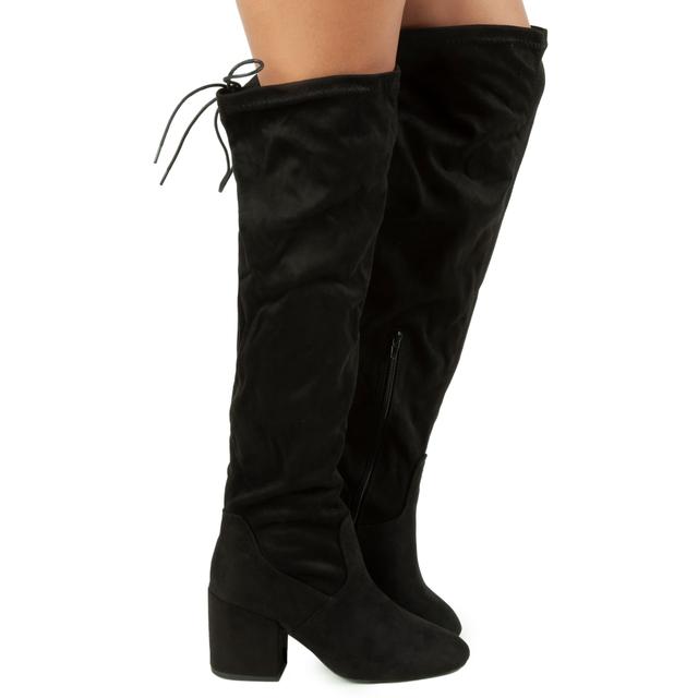 Women Ada-28W OTK Heel Boot Black Suede Boots 10 Black Suede