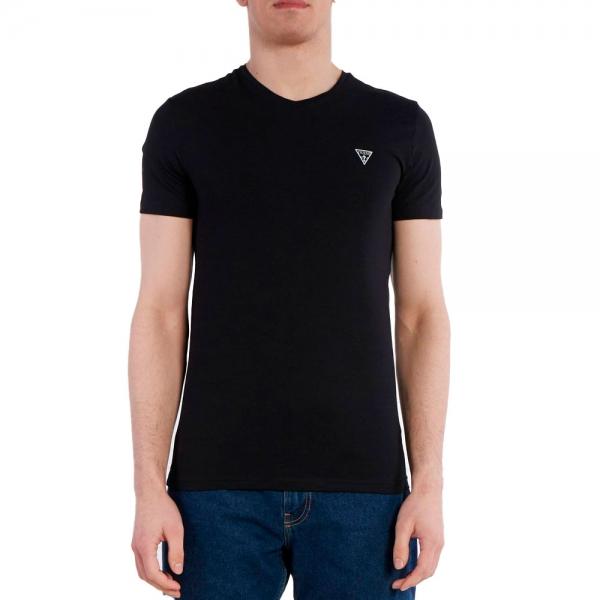 Guess  Magliette Nero - T-SHIRT SCOLLO A V CALEB HERO - S - Ref.