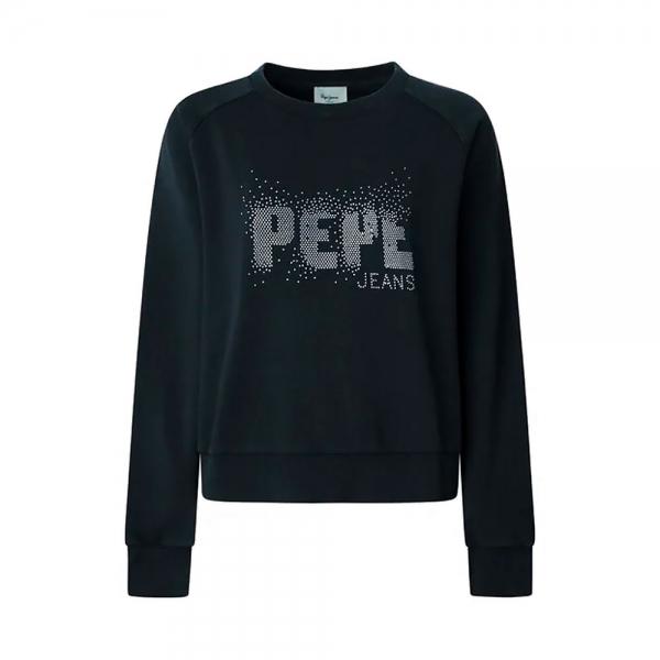 Pepe Jeans  Chaquetas, sudaderas y jerséis Negro - SUDADERA CUELLO REDONDO CON LOGO - S - Ref.