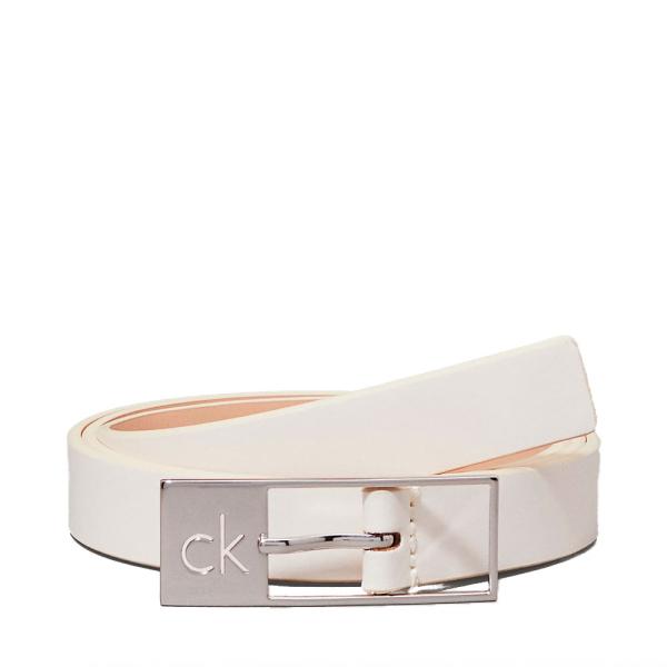 Calvin Klein QUADRATISCHER LEDERGÜRTEL - 95 Weiß- Ref.