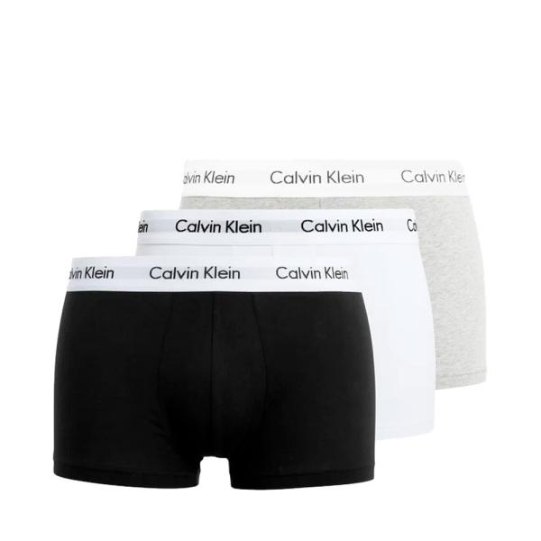 Calvin Klein  Unterwäsche Schwarz, Weiß - 3er-Pack Low-Rise-Boxershorts - Cotton Stretch - S - Ref.