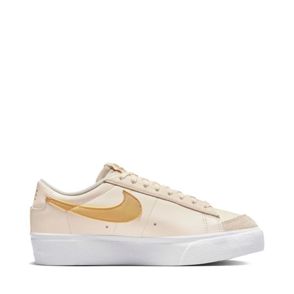 Nike Tênis Blazer Plataforma Baixa - 38 1/2 Branco, Dourado- Ref.