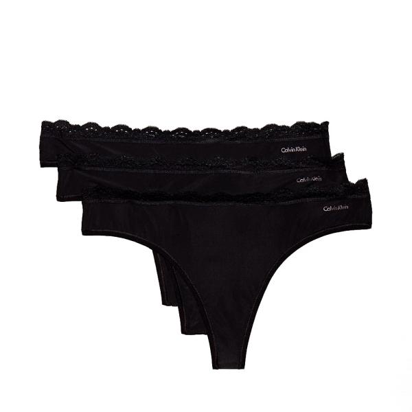 Calvin Klein Underwear  Unterwäsche Schwarz - 3er-Pack Tangas – Micro Stretch mit Spitze - M - Ref.
