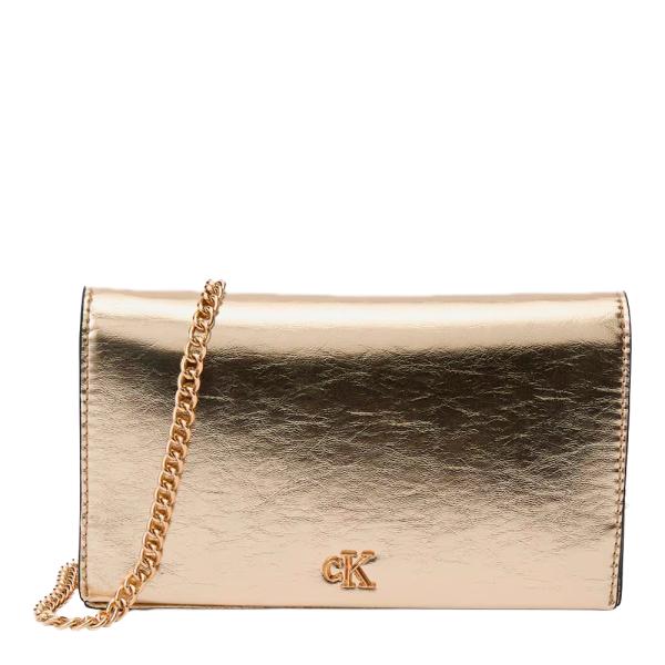 Calvin Klein Monogrammierte Geldbörse mit Metallkette - U Golden- Ref.