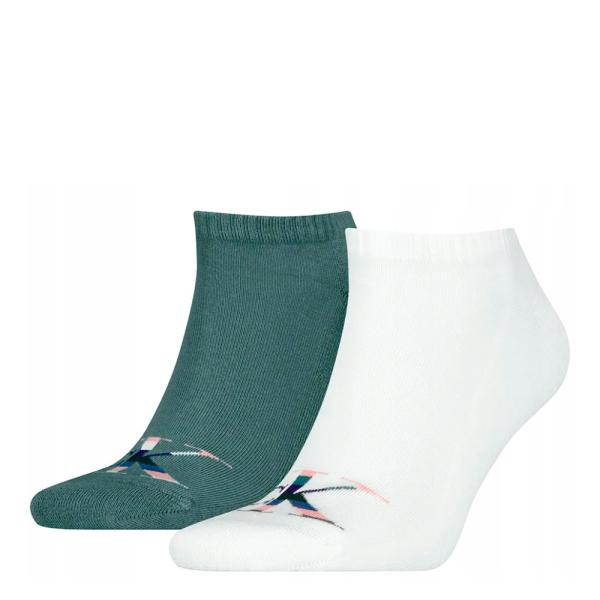 Calvin Klein  Chaussettes Multicolore - LOT DE 2 CHAUSSETTES DE BASKET MONOGRAMMÉES - 43/46 - Ref.