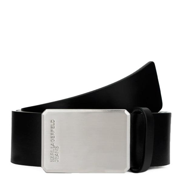 Karl Lagerfeld Jeans Leather belt with logo, Black - Ref.