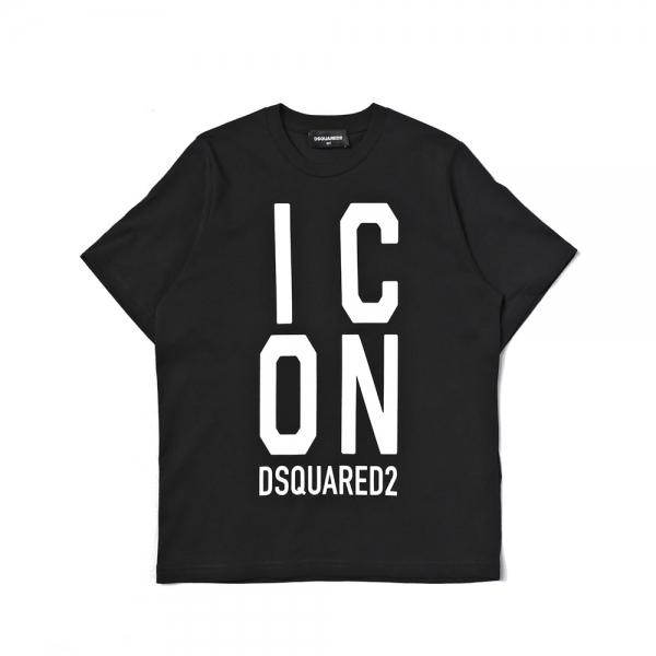 Dsquared2  T-shirts Noir - T-SHIRT ICON COUPE AMPLE - 10A - Ref.