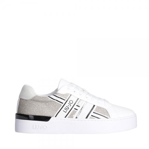 Liu Jo Zapatillas con brillos y logotipo - 36 Blanco- Ref.