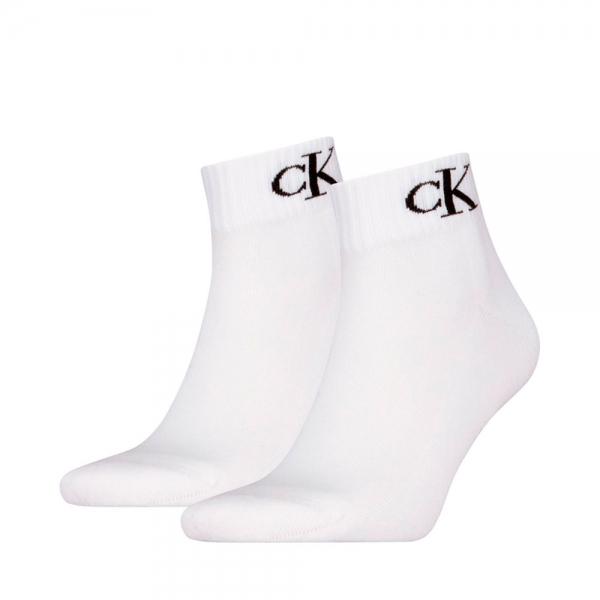 Calvin Klein  Socken Weiß - 2ER-PACK MONOGRAM-VIERTELSOCKEN - 43/46 - Ref.