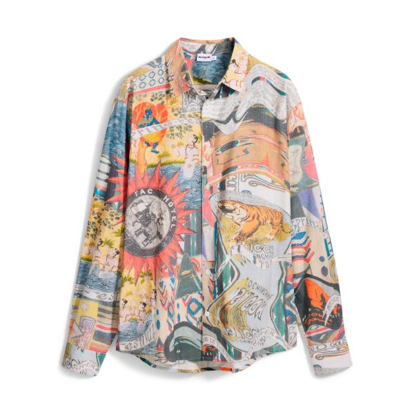 Desigual  T-shirts Multicolore - Chemise à imprimé hindi - L - Ref.