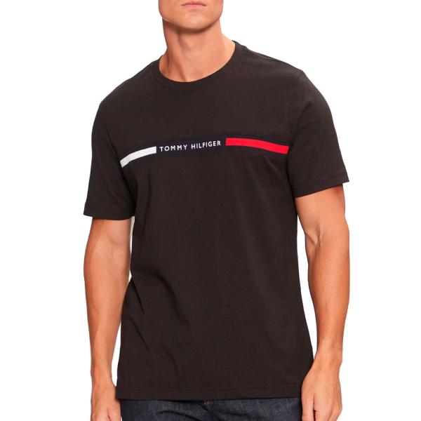 Tommy Hilfiger  Magliette Nero - T-shirt girocollo con logo - S - Ref.