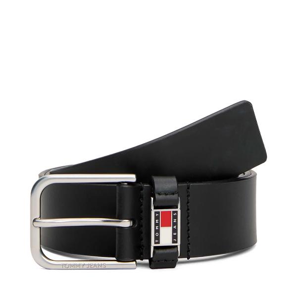 Tommy Hilfiger Cinto de couro com logotipo em baixo relevo - 90 Preto- Ref.