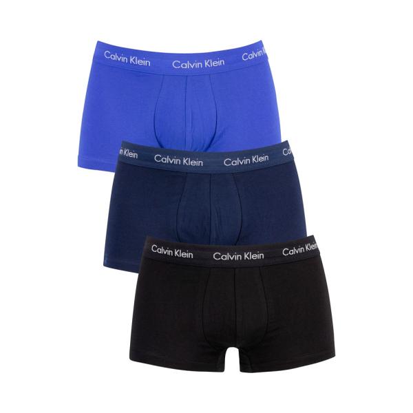 Calvin Klein  Unterwäsche Schwarz, Navy blau, Blau - 3er-Pack Low-Rise-Boxershorts - L - Ref.
